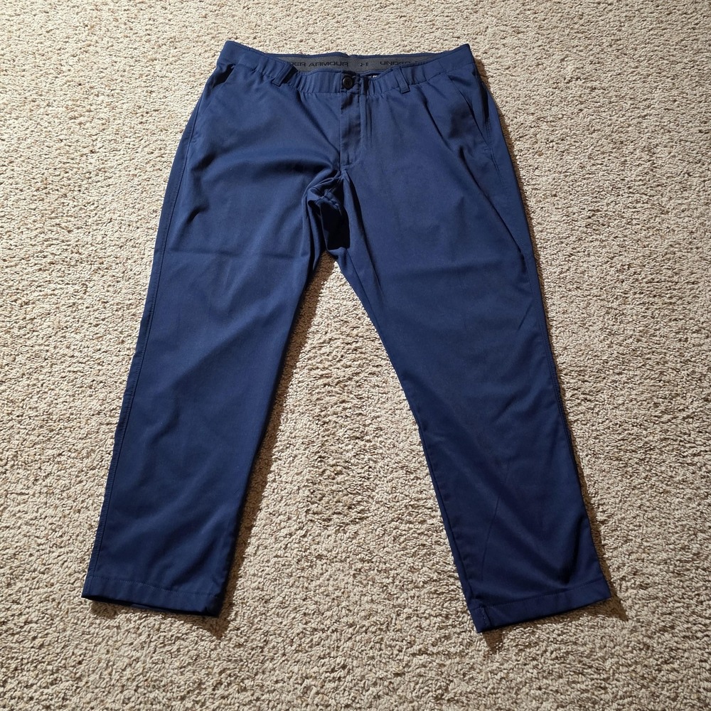 Under Armour‎ Golf Pants Mens 38x30 Navy Performance Stretch Chino Flat Front